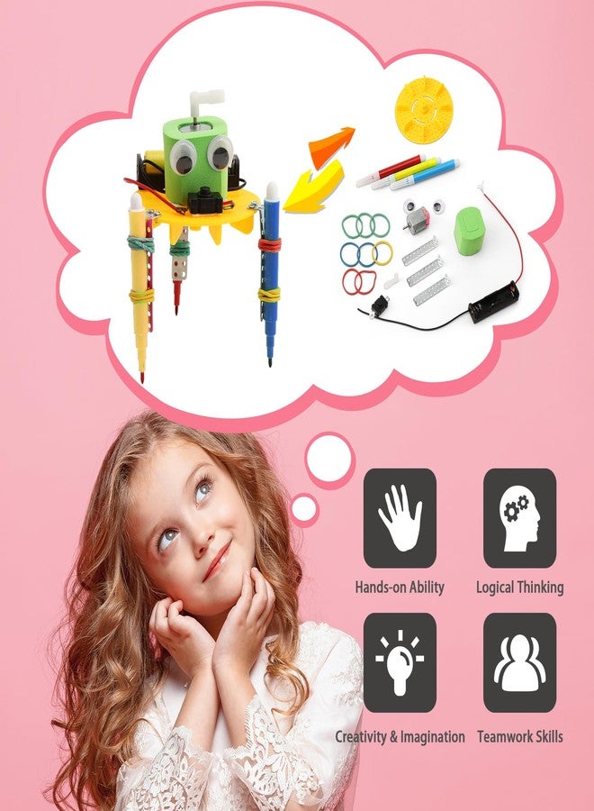 BeAndge Bulk STEM Craft Kits for Kids 8-12: 4-Pack Doodling Robot Building Kits, Classroom Activities & Science Experiments, Educational Robotics DIY Project for Boys Girls, STEM Toys for School Clubs - Image 3
